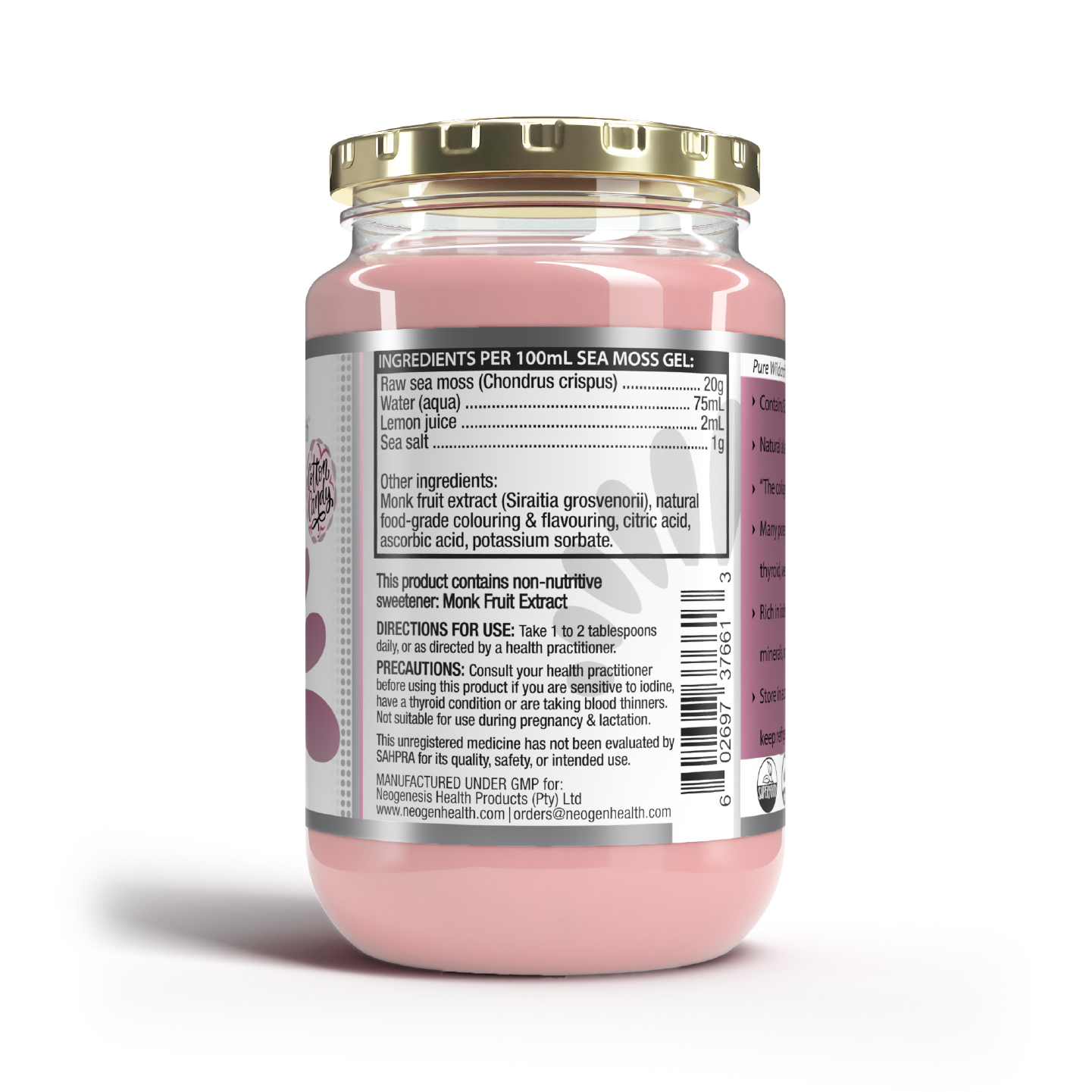 Sea Moss Gel Cotton Candy and Marshmallow 375ml | Neogenesis Health