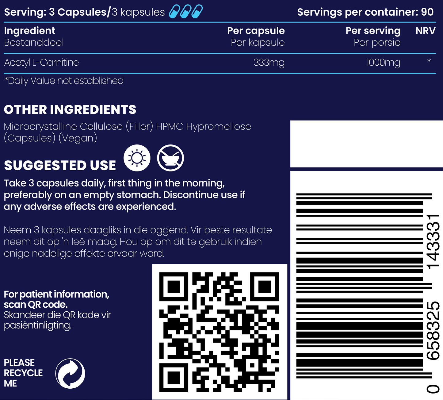 Acetyl L-Carnitine BULK 270s | Genologix