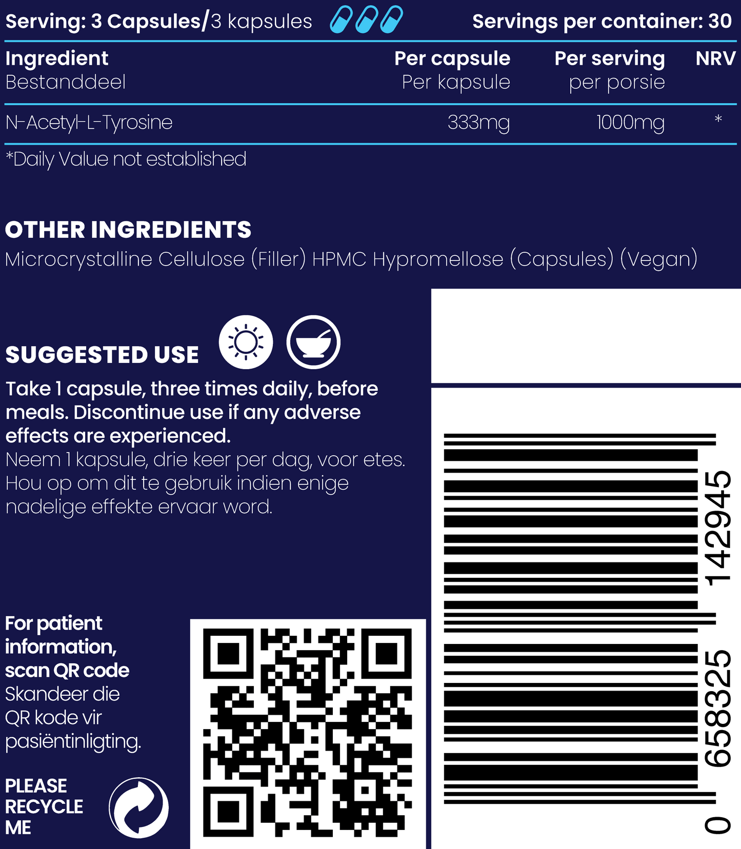 L-Tyrosine 90s | Genologix