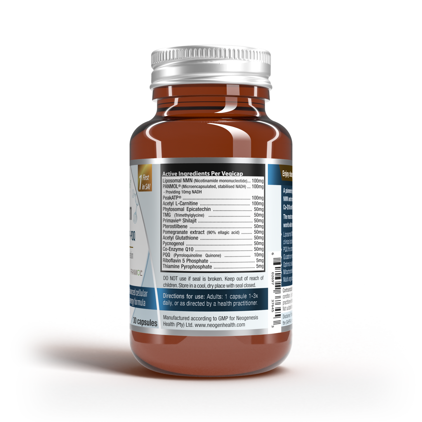 Lifespan NMN + NADH + Co-Enzyme Q10 + Acetyl L-Carnitine + PQQ 30s | Neogenesis Health