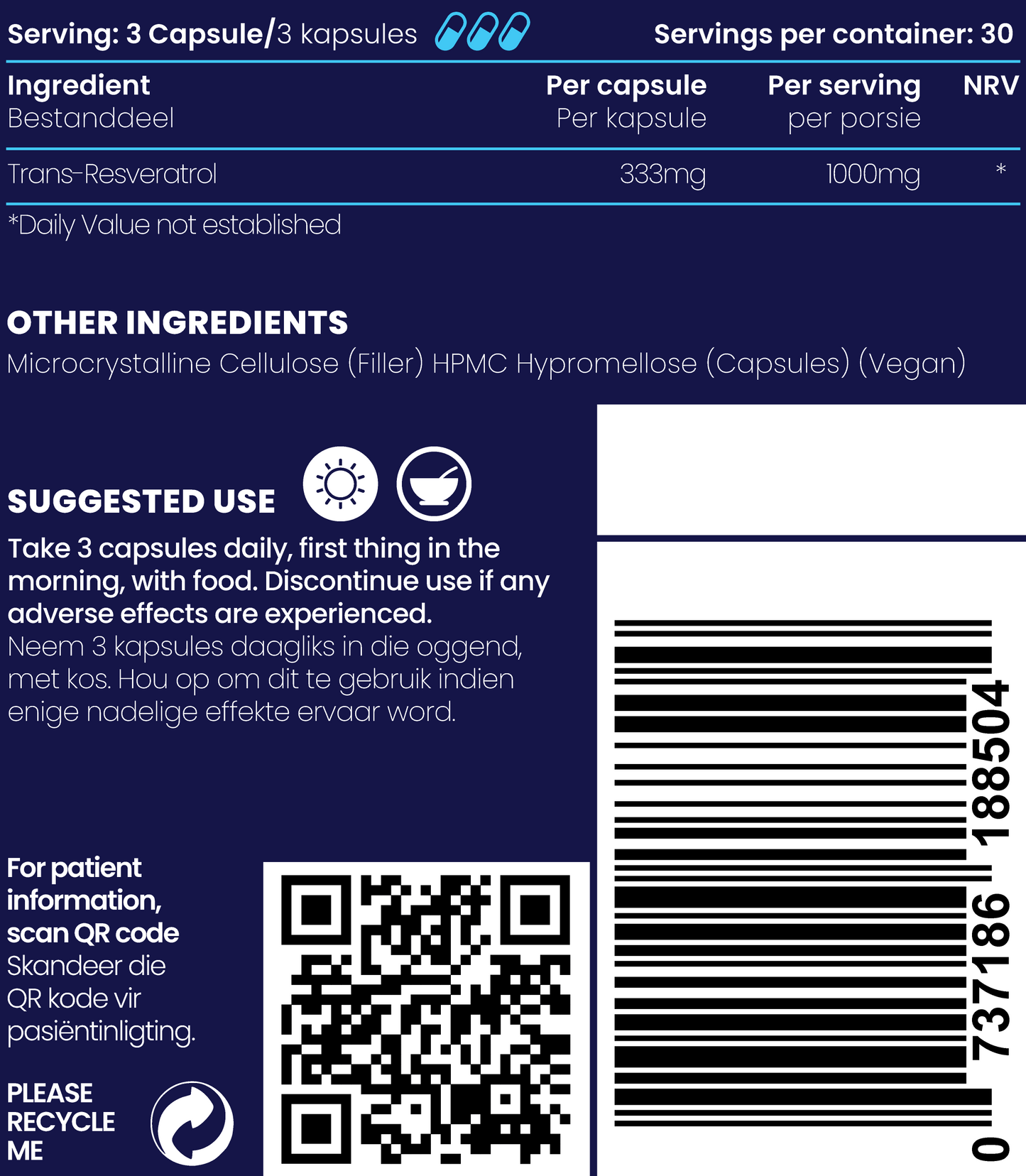 Resveratrol 1000mg 90s | Genologix