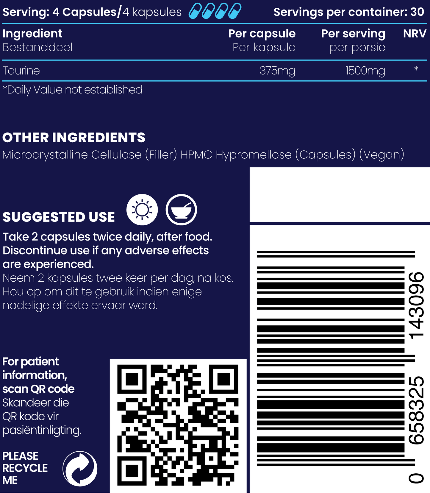 Taurine 120s | Genologix
