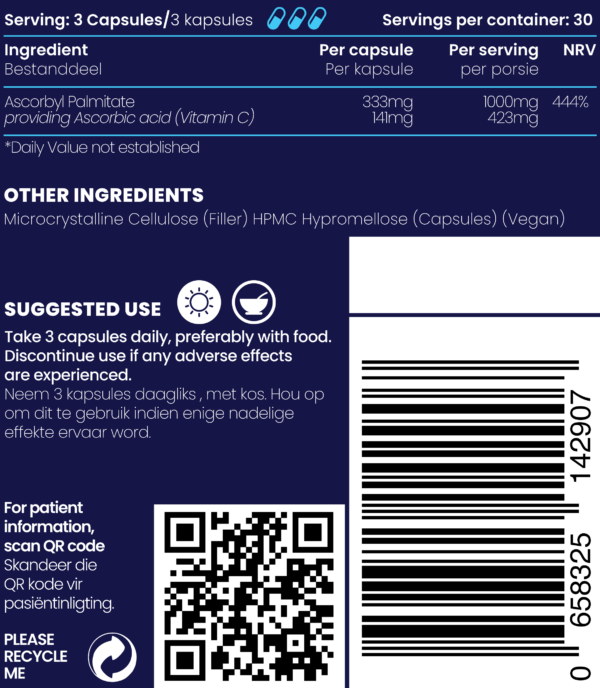 Vitamin C Ester (Ascorbyl Palmitate) 90s | Genologix