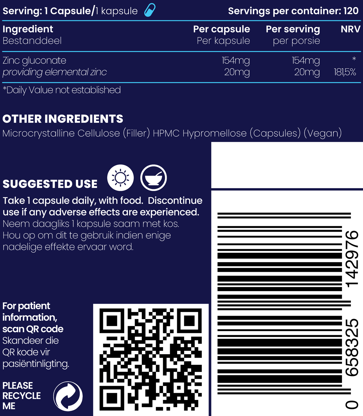 Zinc Gluconate 120s | Genologix