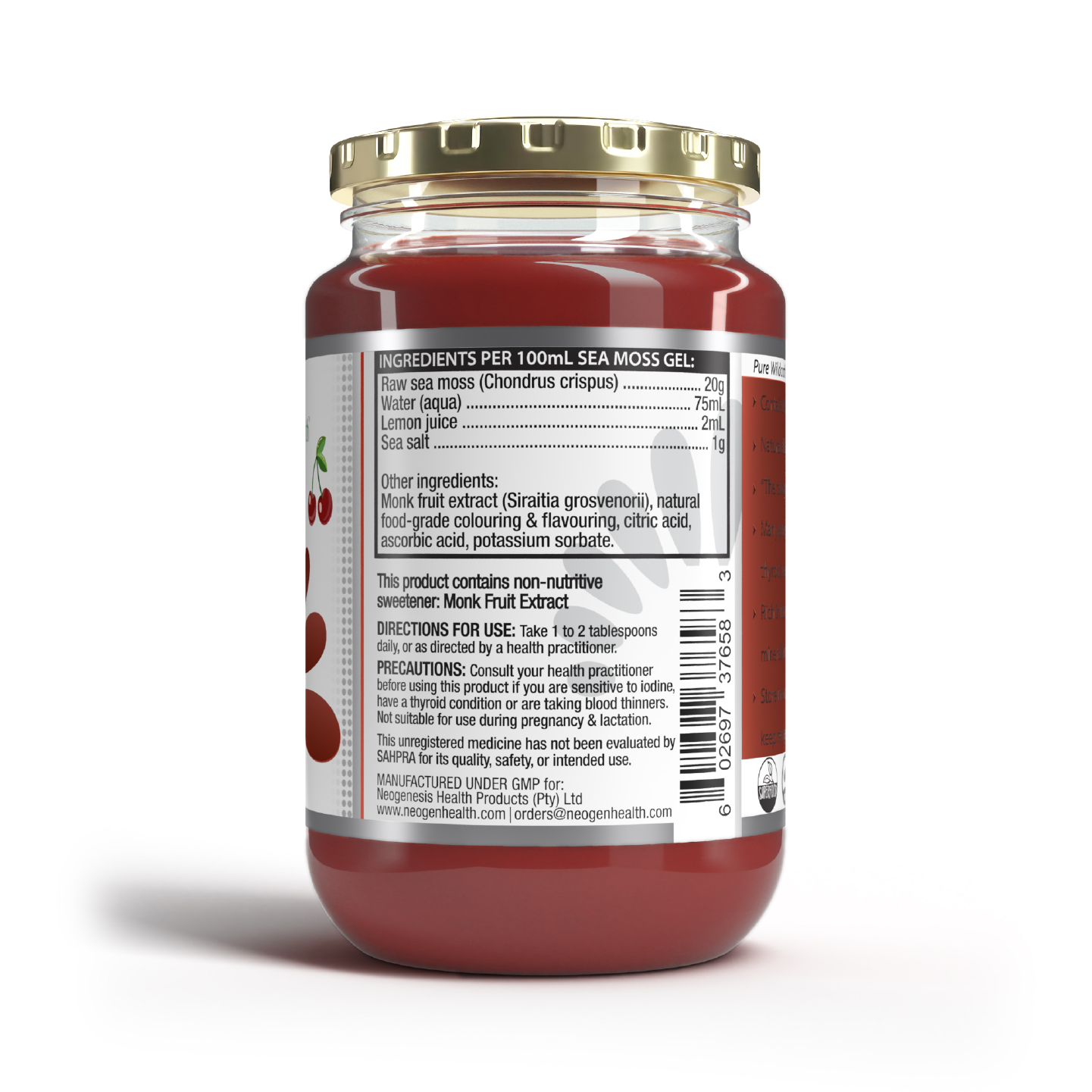 Sea moss gel Cherry and mixed berries 375ml | Neogenesis Health