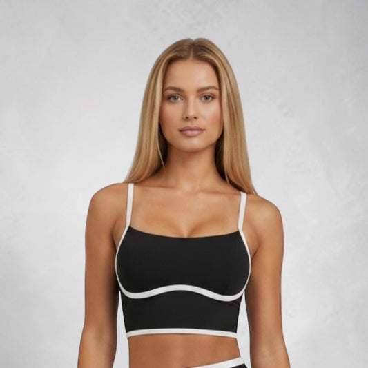 BodySculpt Tank Sports Bra (black & white) | blom ACTIVE