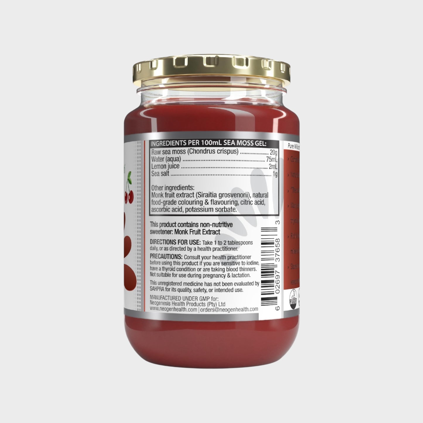 Sea moss gel Cherry and mixed berries 375ml | Neogenesis Health