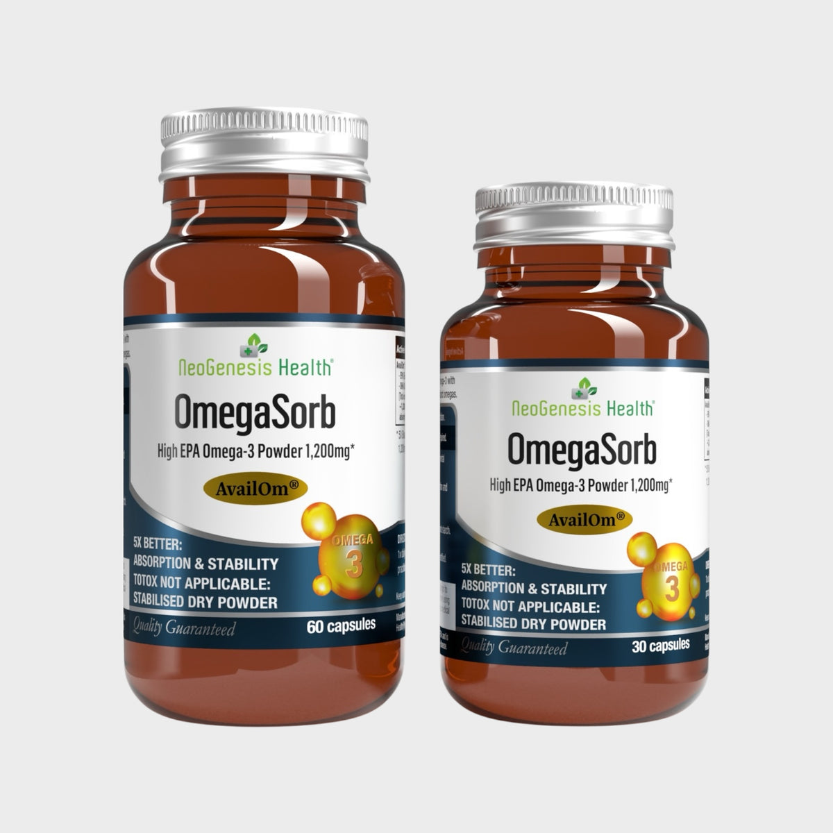 OmegaSorb | High EPA Omega-3 | 5x Absorption |30x Stability | Ultra purified 30s/60s | Neogenesis Health
