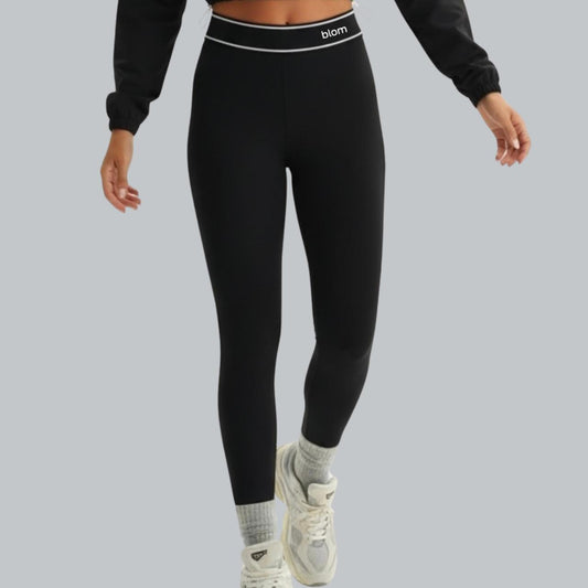 BodySculpt Waistband Leggings (black & white) | blom ACTIVE