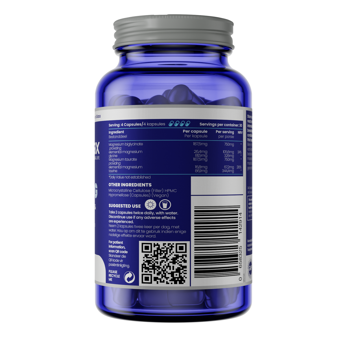 Magnesium Biglycinate + Magnesium Taurate  | BodyMag 120s | Genologix