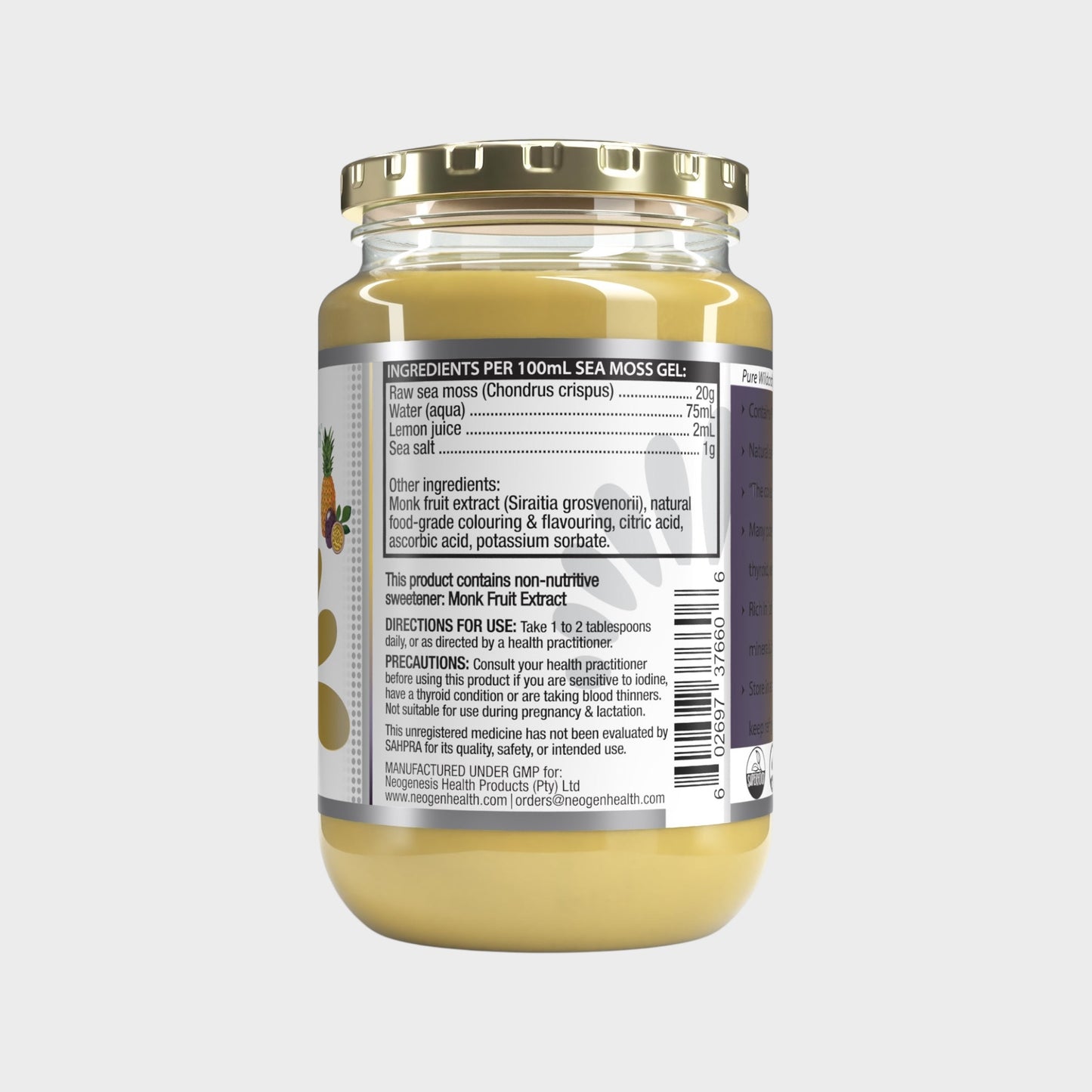 Sea Moss Gel Pineapple and Passion fruit 375ml | Neogenesis Health