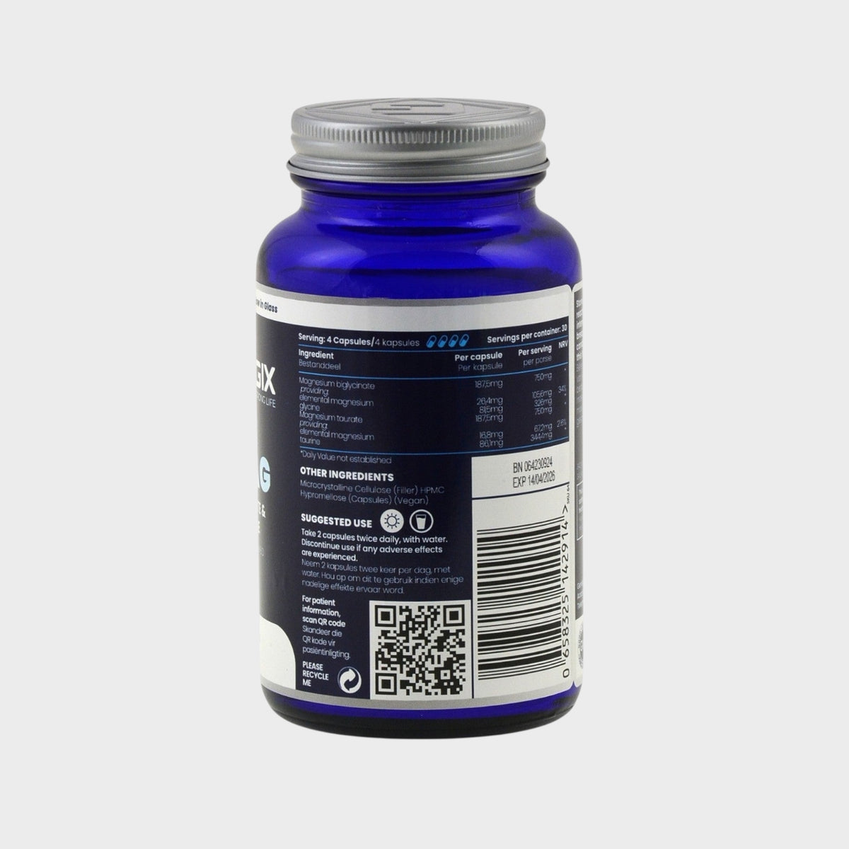 Magnesium Biglycinate + Magnesium Taurate  | BodyMag 120s | Genologix