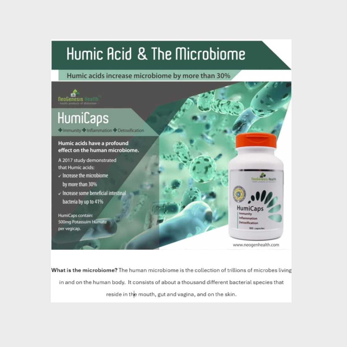 Humicaps | Potassium Humate (Fulvic + Humic acid) 120s | Neogenesis Health