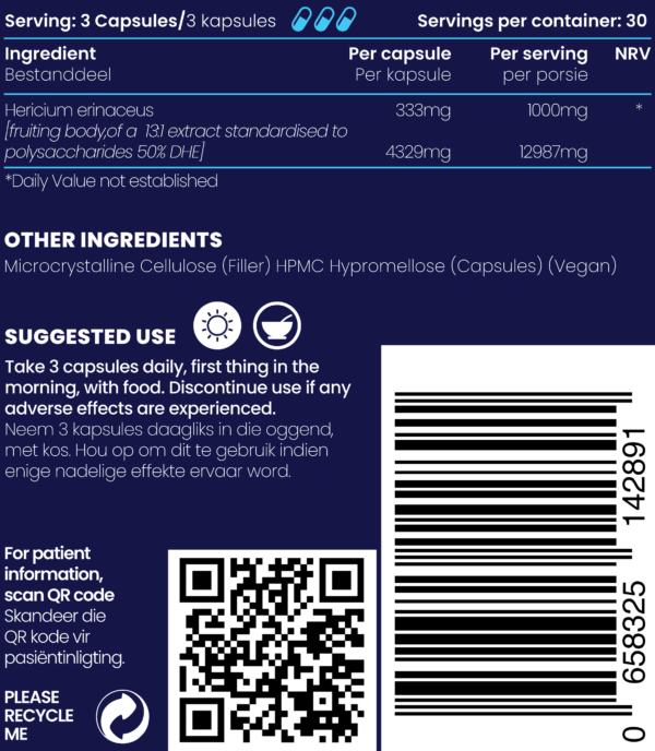 Lions Mane Mushroom 90s | Genologix