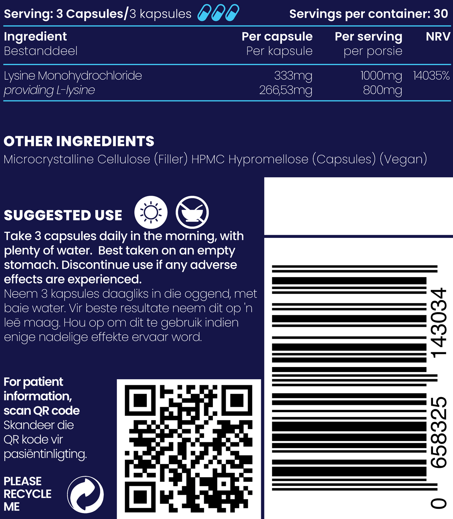 L-Lysine 90s | Genologix
