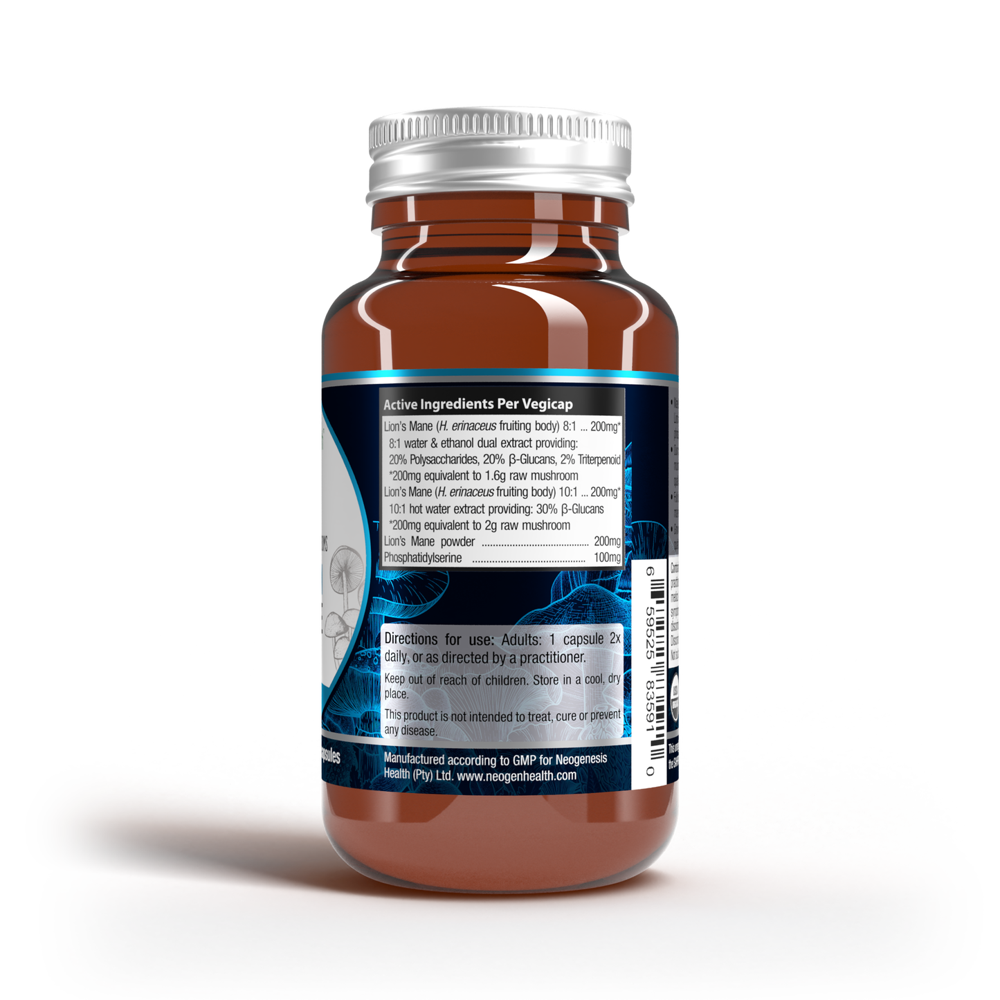 Mane Brain | Lion's Mane Dual extract 3800mg+Phosphatidylserine 60s | Neogenesis Health