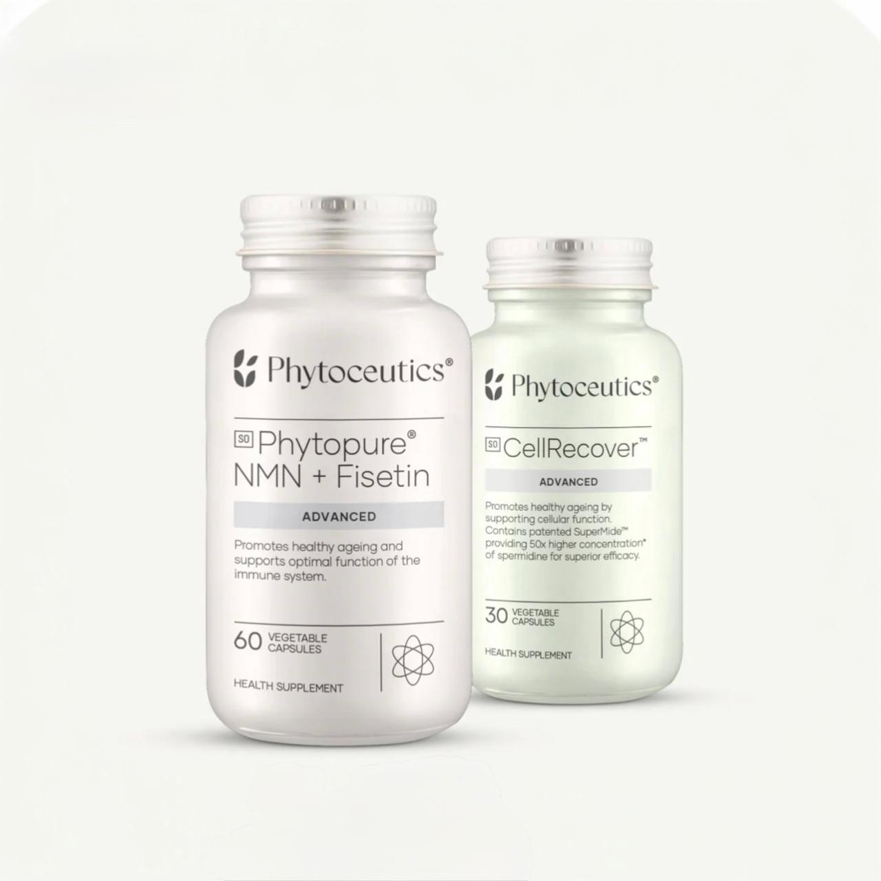 Healthy Ageing Stack bundle | Phytopure® NMN + Fisetin Advanced 60s | CellRecover™ Advanced30s | Phytoceutics