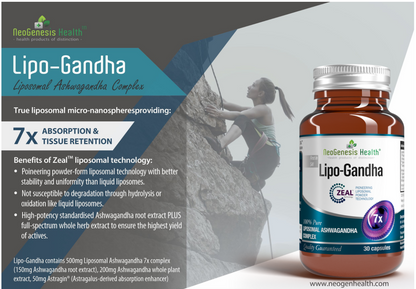Lipo-gandha | Liposomal Ashwagandha 7x strength 30s | Neogenesis Health