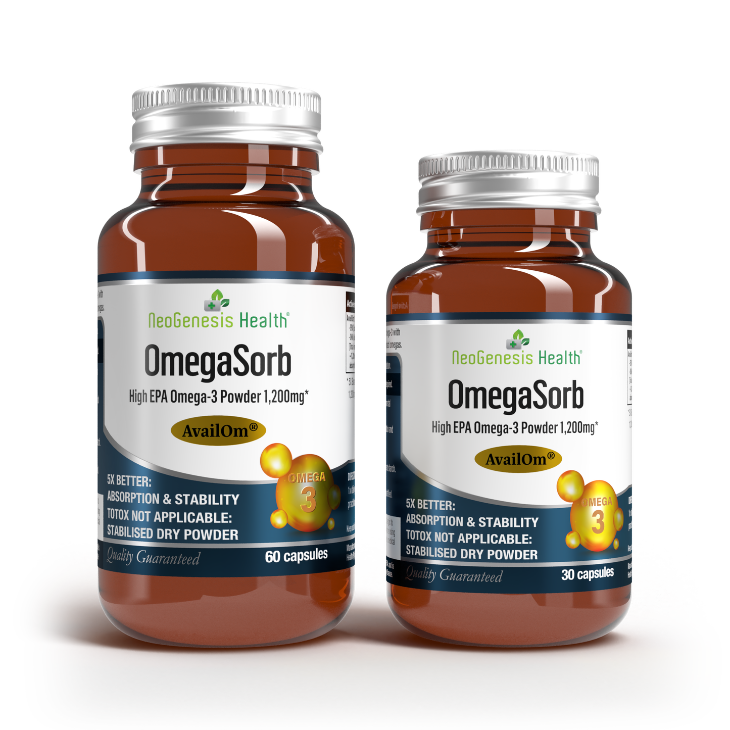 OmegaSorb | High EPA Omega-3 | 5x Absorption |30x Stability | Ultra purified 30s/60s | Neogenesis Health