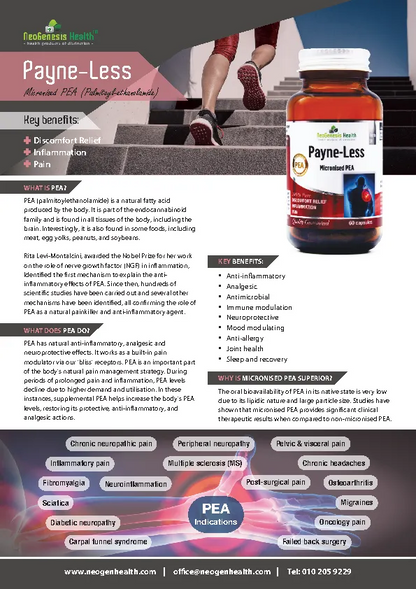 Payne-less - Patented micronised PEA (Palmitoylethanolamide) 60s | Neogenesis Health