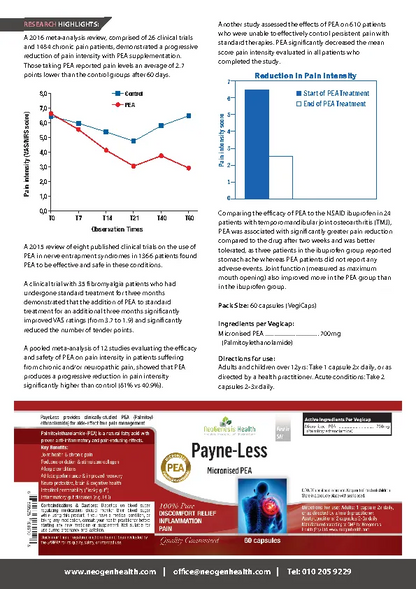 Payne-less - Patented micronised PEA (Palmitoylethanolamide) 60s | Neogenesis Health
