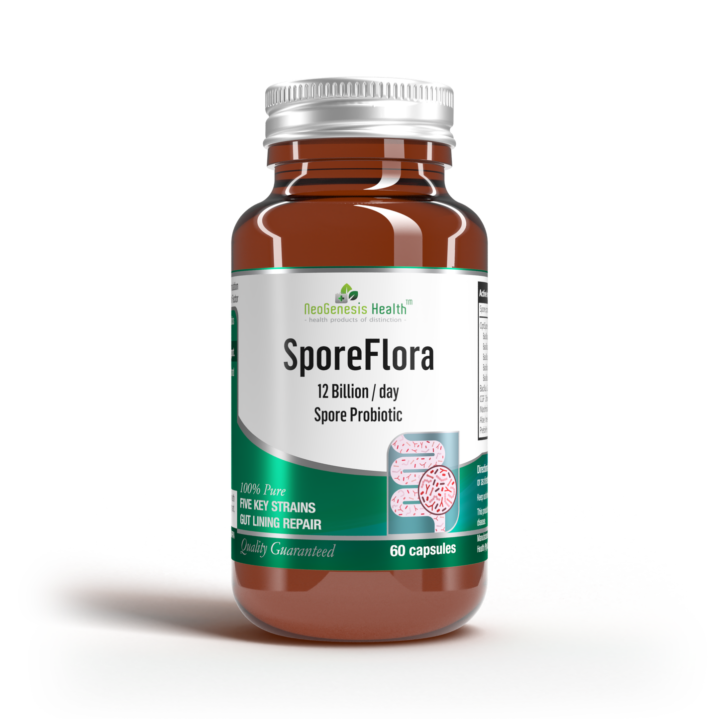 SporeFlora | 12 Billion Spore Probiotic | Gut Health 60s | Neogenesis Health