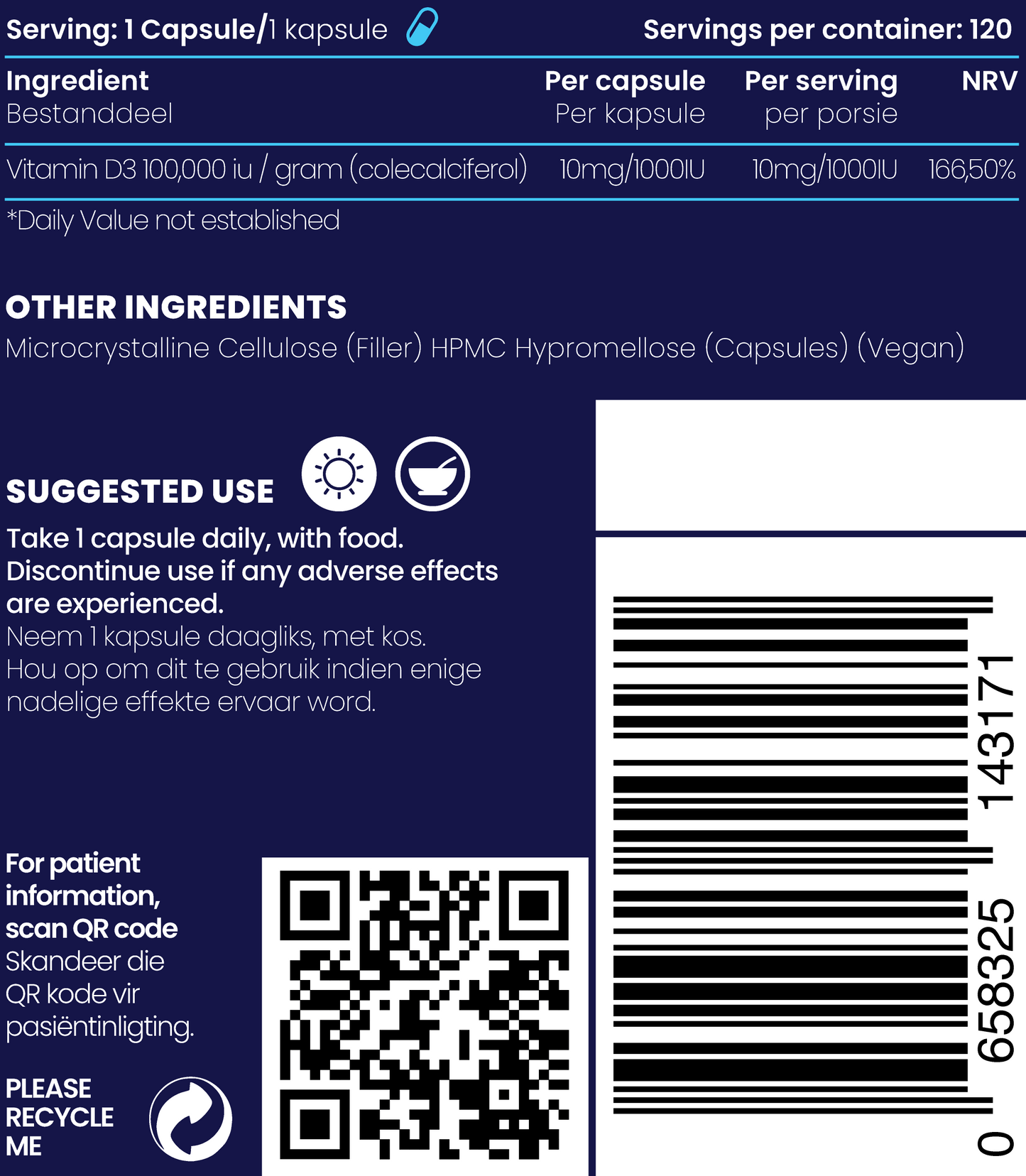 Vitamin D3 120s | Genologix